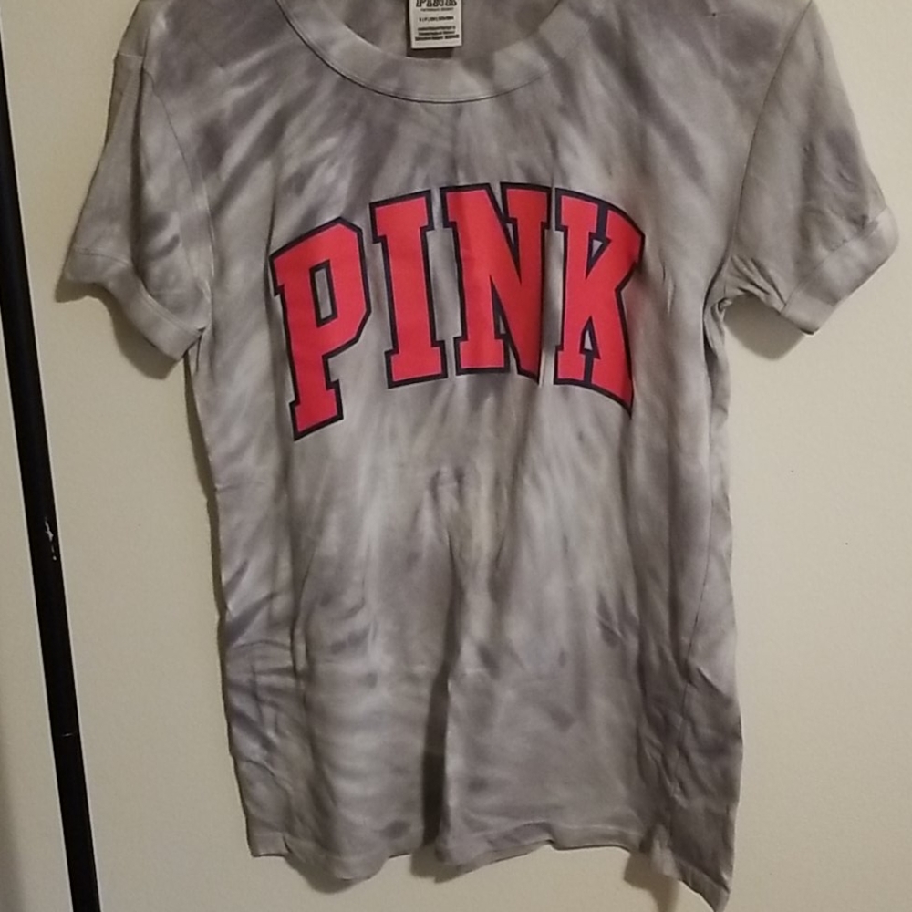 PINK grey tie dye shirt